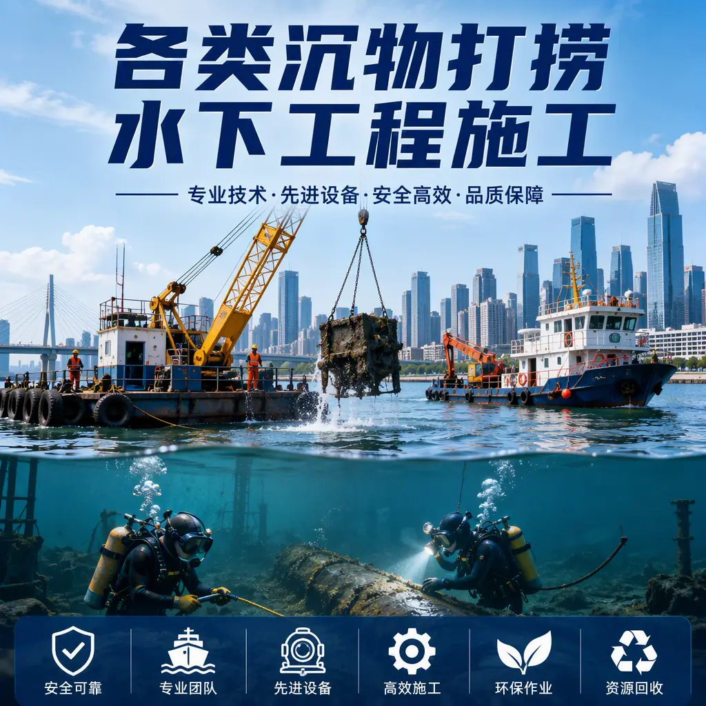 白杨各类沉物打捞，水下工程施工